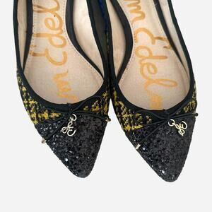 Sam Edelman pointed toe embellished ballet flats - size 7.5 women’s - tweed